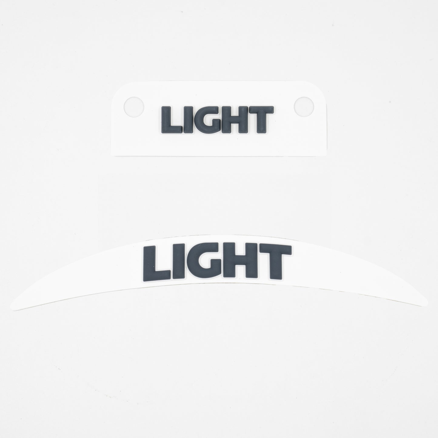 Gray LIGHT Helmets logo on White Bumper