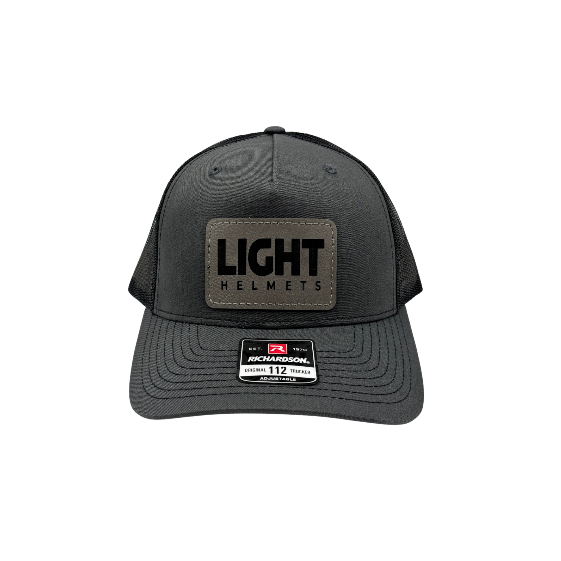 Black cap with 'LIGHT HELMETS' logo on a white background