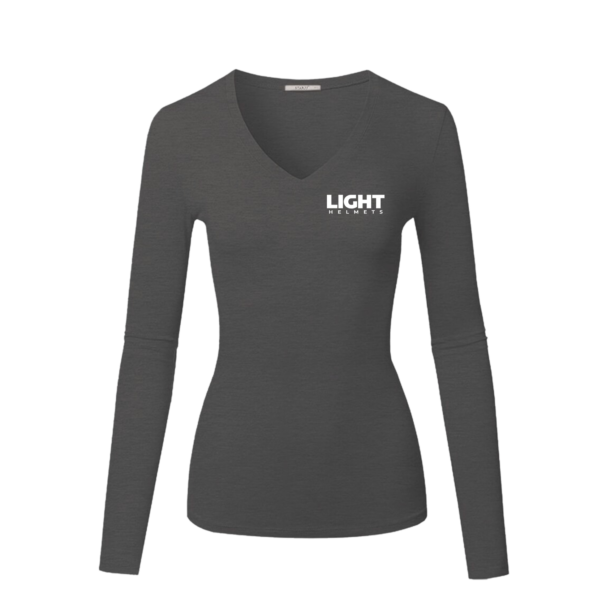 Dark gray long-sleeve shirt with 'LIGHT' logo on a white background