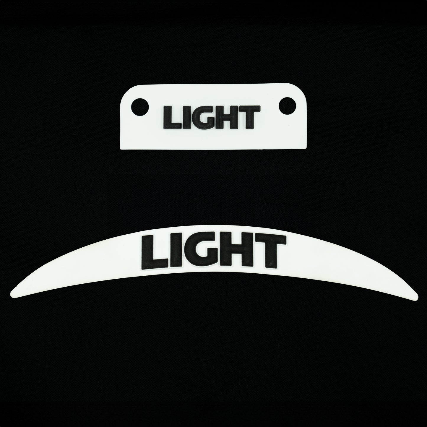 Black LIGHT Helmets logo on White Bumper
