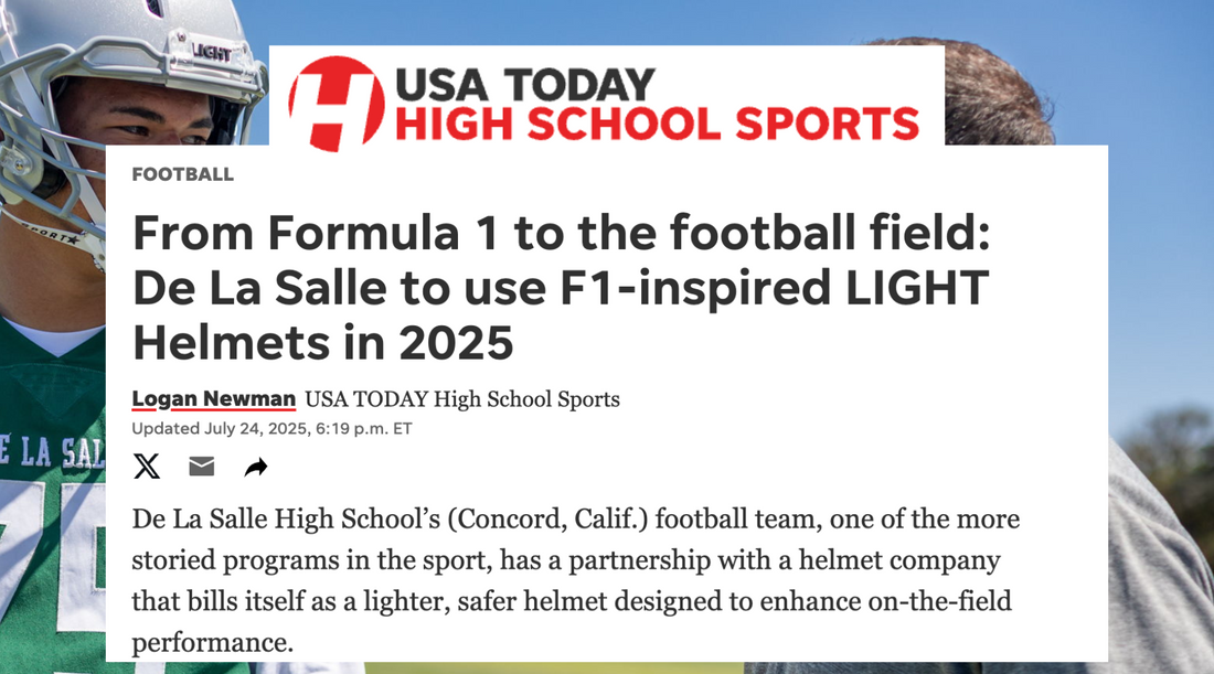 USA Today | From Formula 1 to the football field: De La Salle to use F1-inspired LIGHT Helmets in 2025