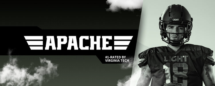 black football helmet portrait Apache Varsity Football Helmet – LIGHT Helmets