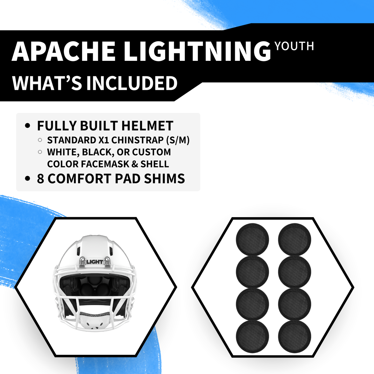 Apache Lightning Youth Football Helmet