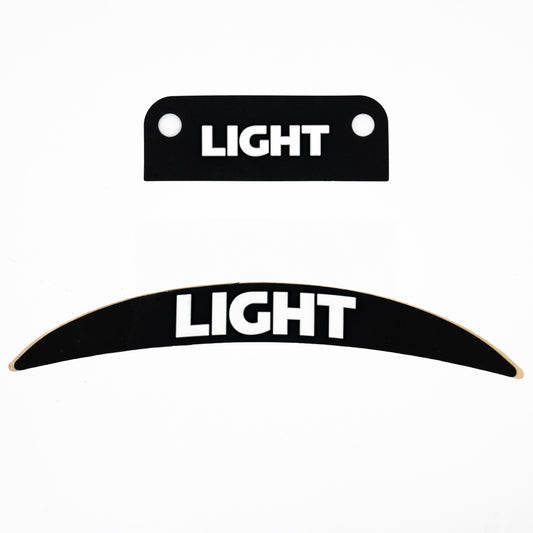 White LIGHT Helmets logo on Black Bumper