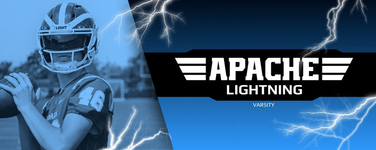 bolts lightning curved with football helmet Apache Lightning Varsity Football Helmet – LIGHT Helmets