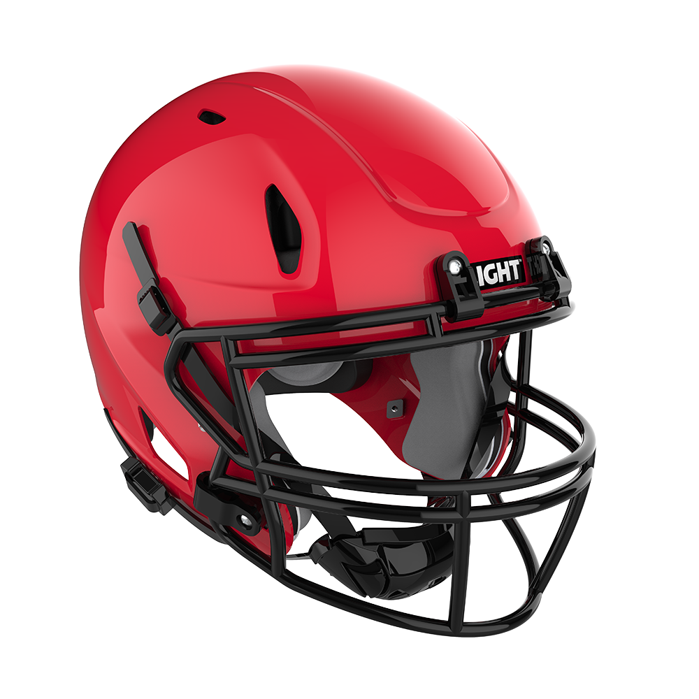 Red LIGHT Helmet on white background